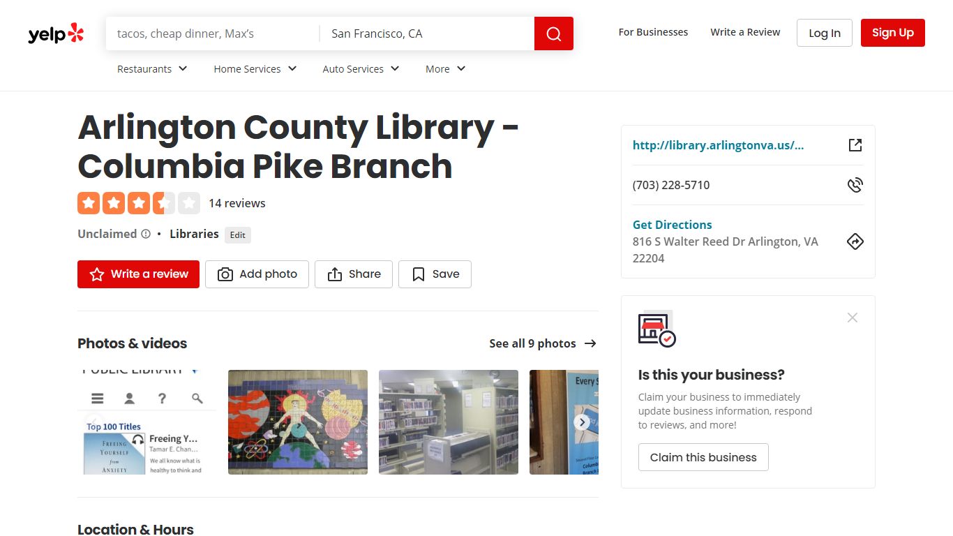 Arlington County Library - Columbia Pike Branch - Yelp